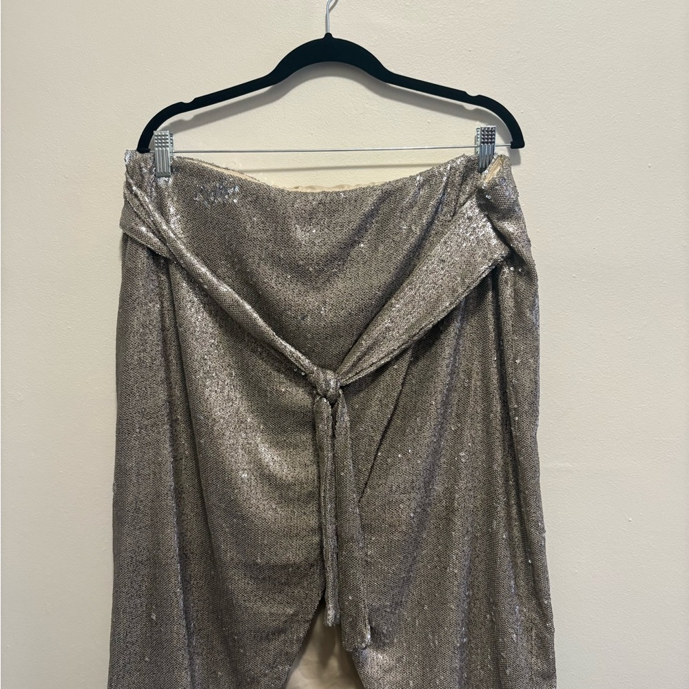 Express Metallic Asymmetrical Skirt